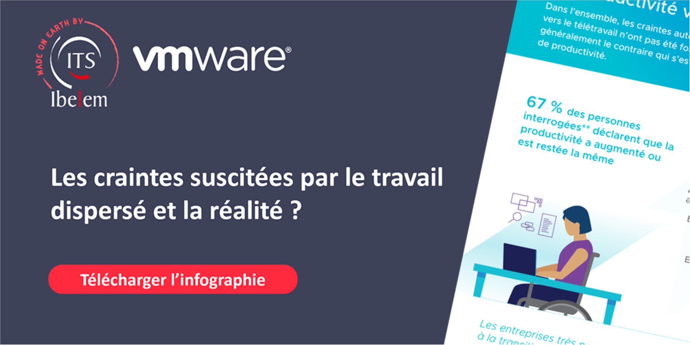 Infographie, craintes suscitées par le télétravail